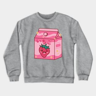 Strawberry Milk Box Cute Kawaii Smiley Crewneck Sweatshirt